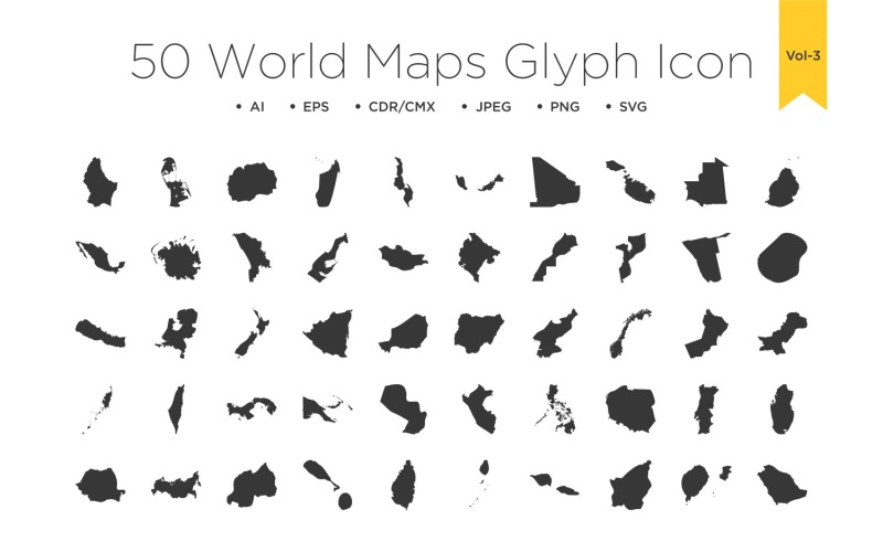 50 карт мира Glyph Icons Vol 3