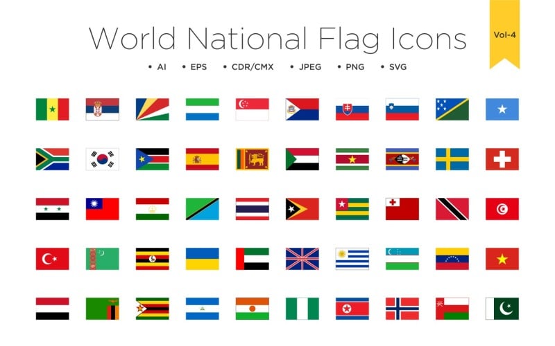 50 Icona della bandiera nazionale mondiale Vol 4