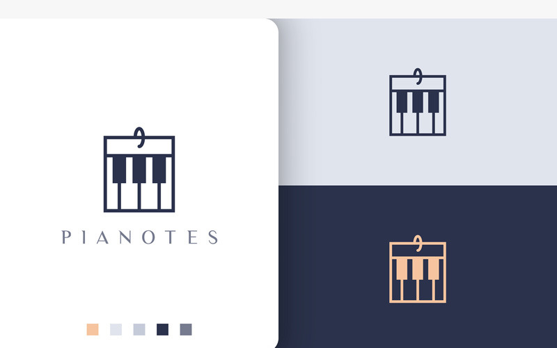 Jednoduché a moderní logo pro klavír