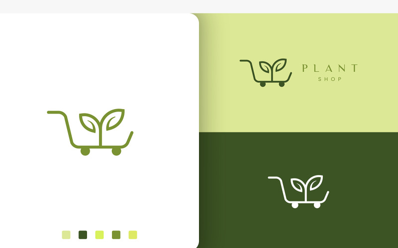 Logo del carrello per negozio naturale o biologico