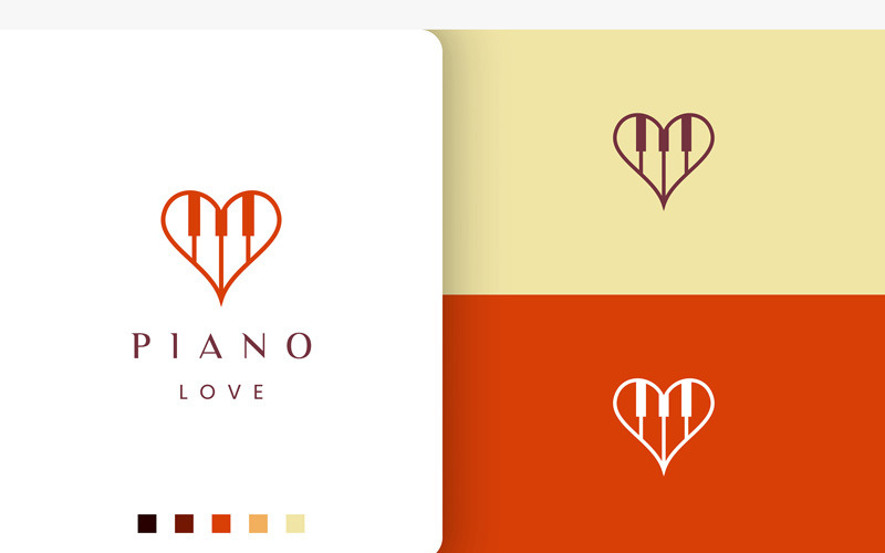 Logo di amore per pianoforte semplice e moderno