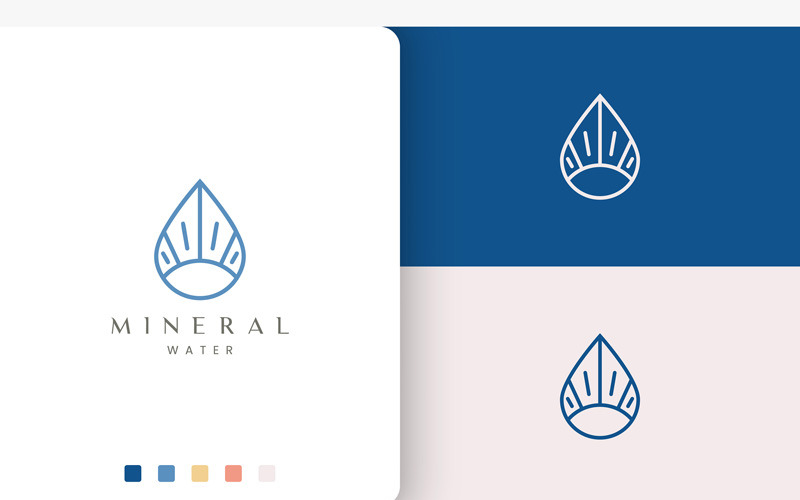 Logotipo de água ou mineral em forma única