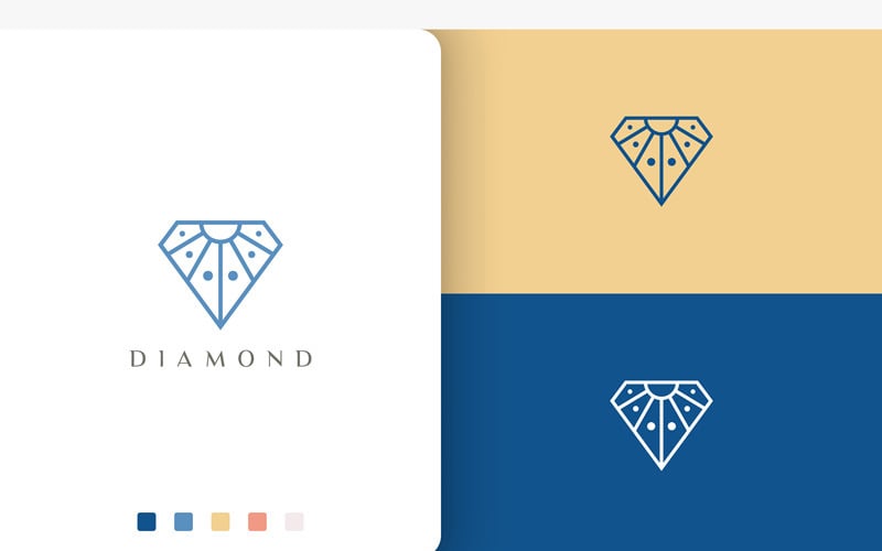 Logotipo de diamante exclusivo em simples e moderno