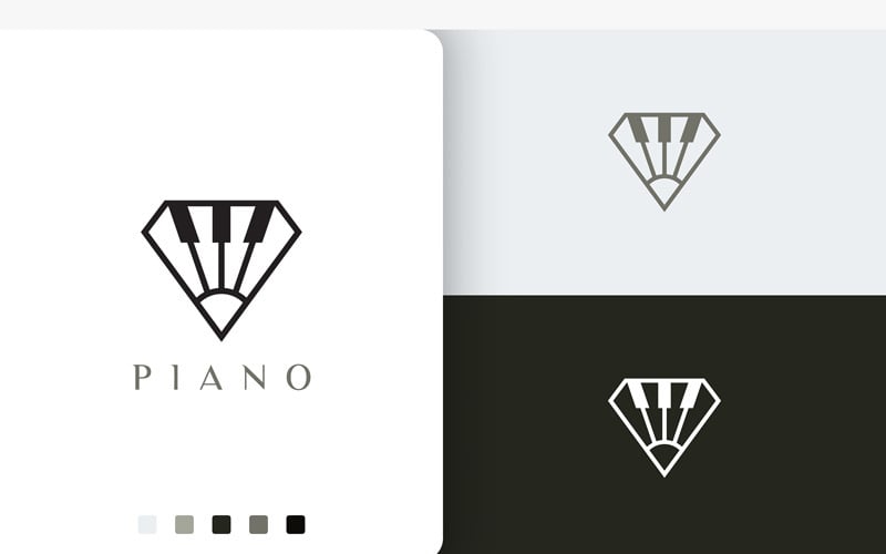 Modern pianologotyp i diamantform