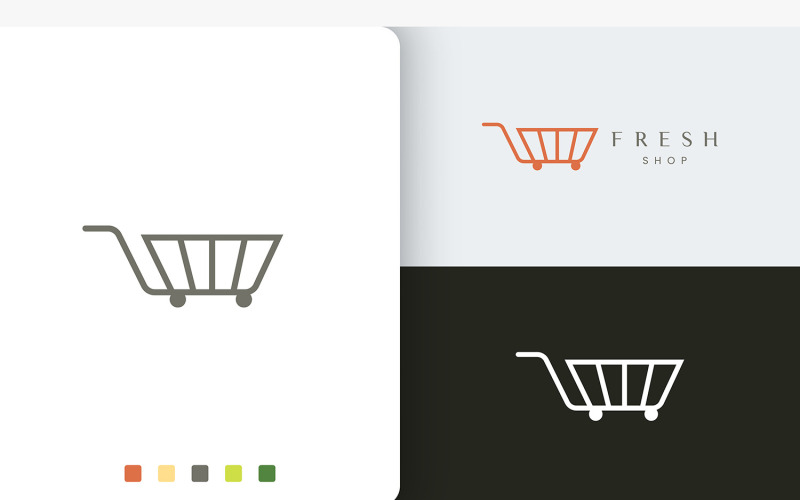 Plantilla de logotipo de supermercado o carrito