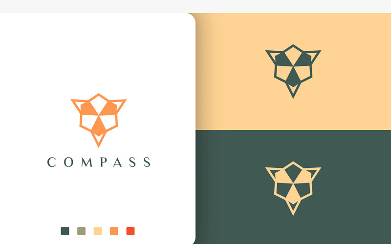 Resa eller navigering Logo kompassform