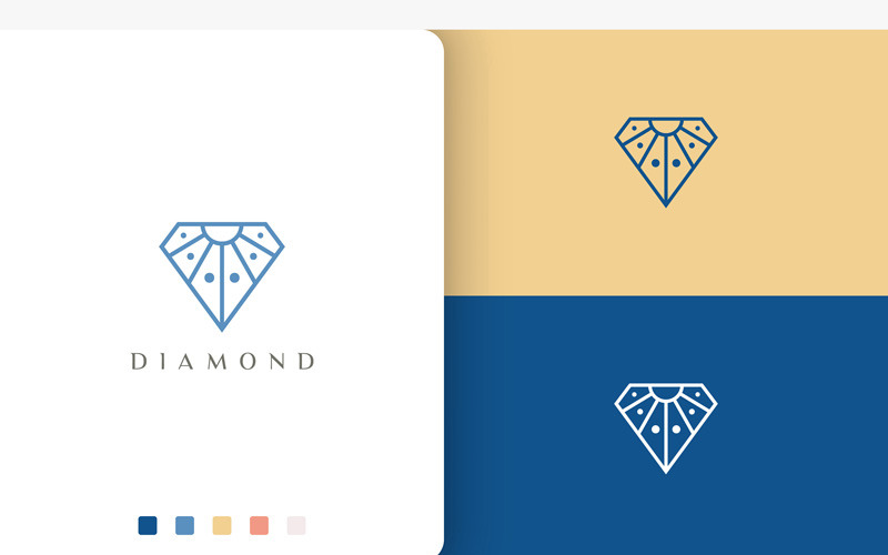 Унікальний алмазний логотип у простому та сучасному стилі
