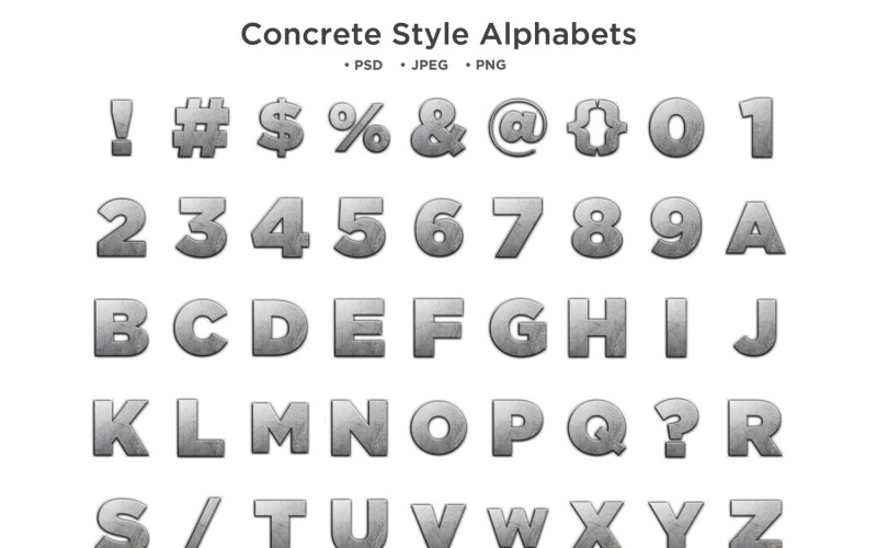 Alfabet in concrete stijl, Abc-typografie