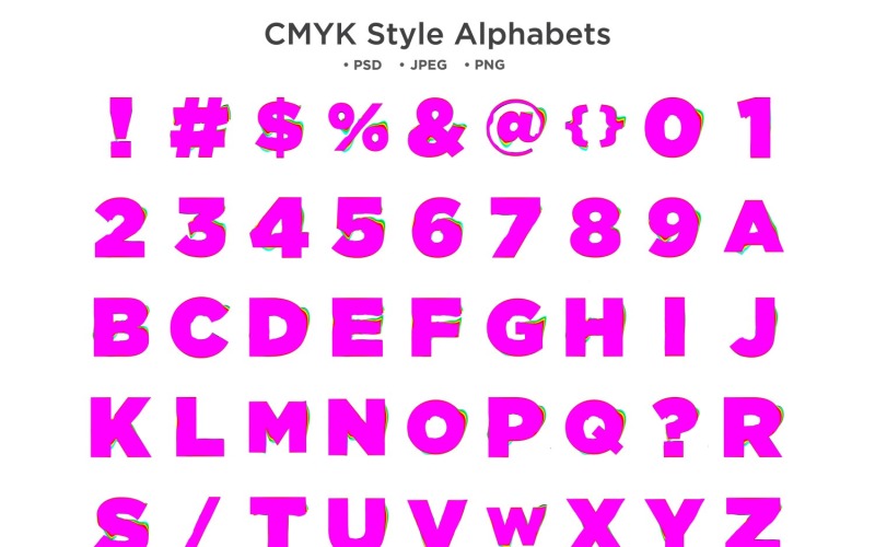 Alfabet stylu CMYK, typografia Abcc