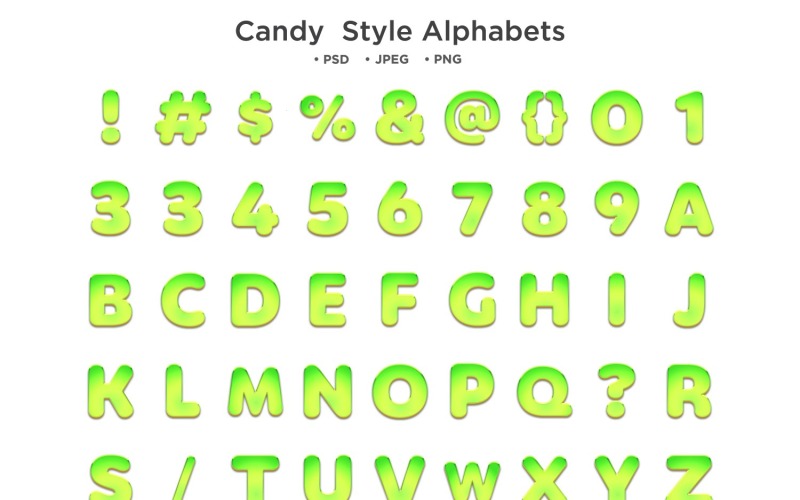 Alfabet w stylu cukierków, typografia Abc