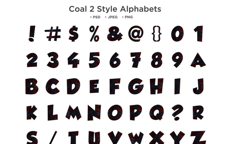 Alfabet w stylu węgla 2, typografia Abc