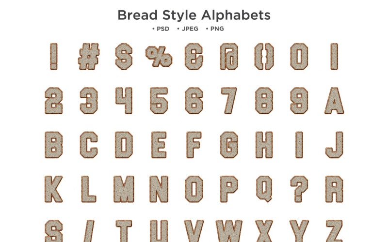 Alfabeto de estilo de pão, tipografia ABC