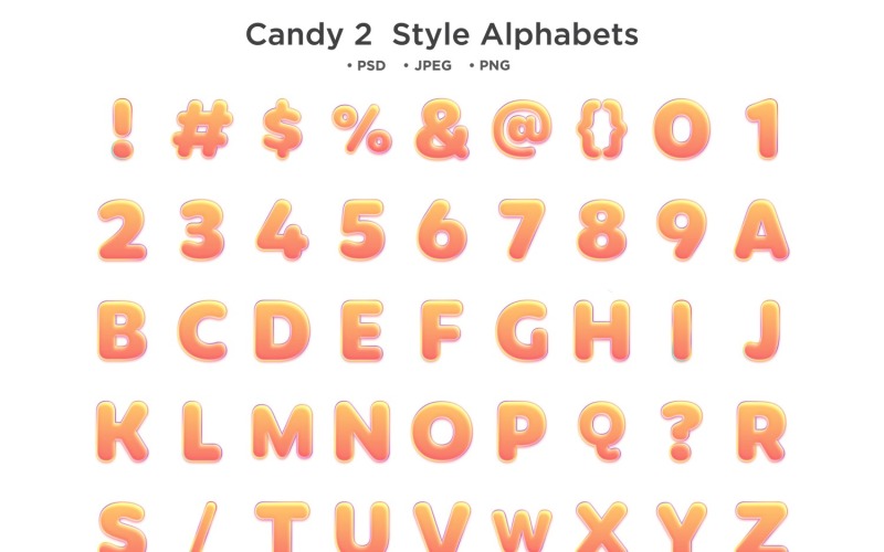 Алфавит стиля Candy 2, типография Abc