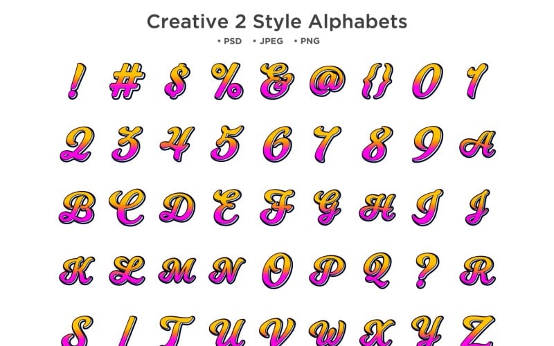 Alphabet de style créatif, typographie abc