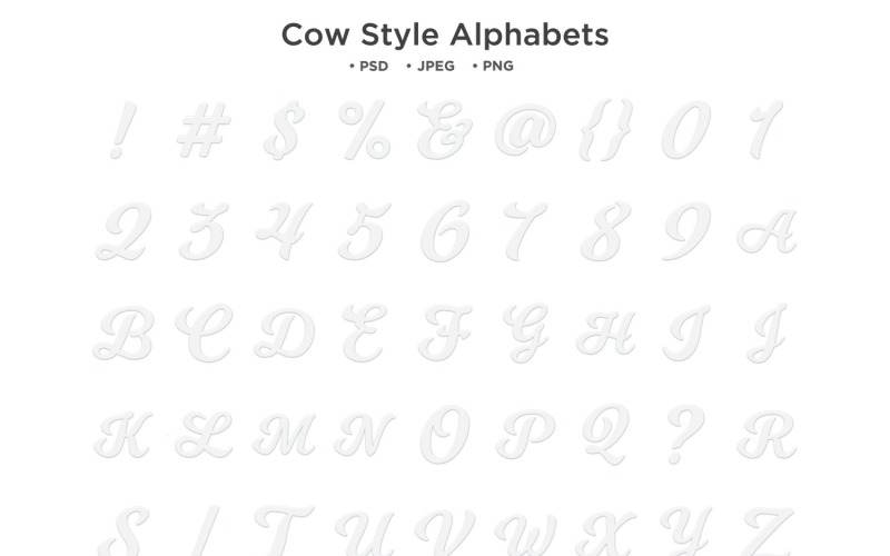 Alphabet de style lait de vache, typographie abc