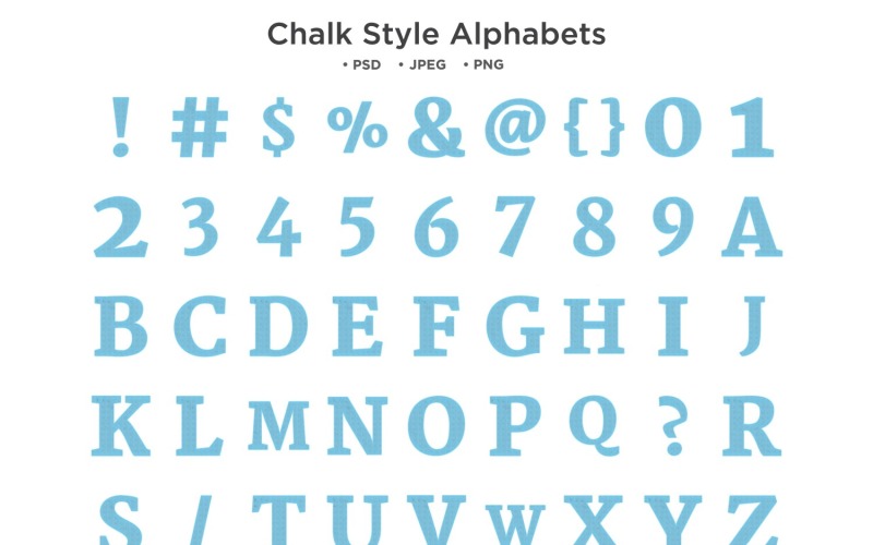 Alphabet im Kreidestil, ABC-Typografie
