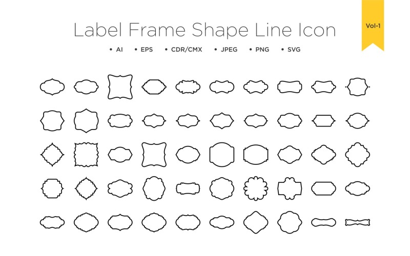 标签框架形状 - 线条 - 50 Vol 1