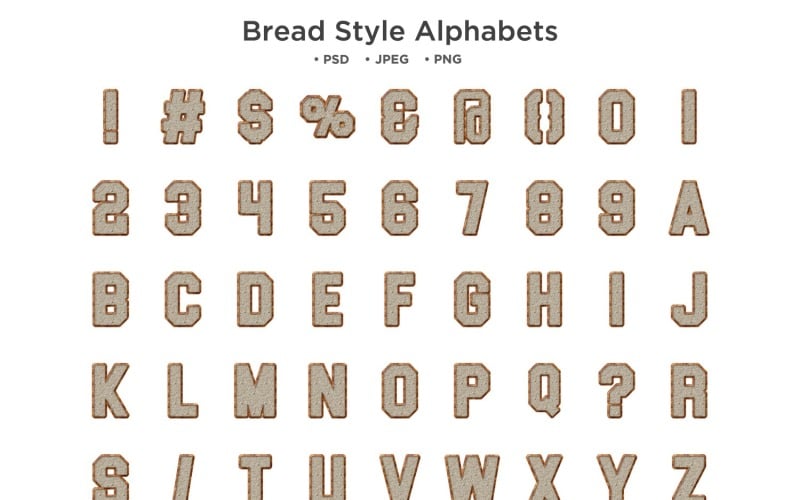 Chléb styl abeceda, abc typografie