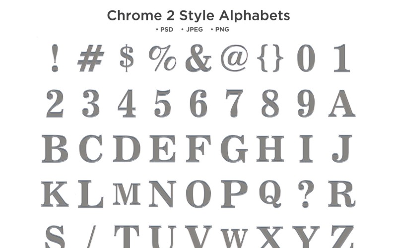 Chrome-stijl alfabet, Abc typografie