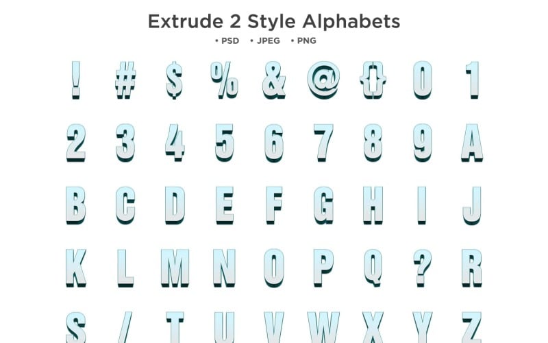Extrudieren Sie 2-Stil-Alphabet, Abc-Typografie