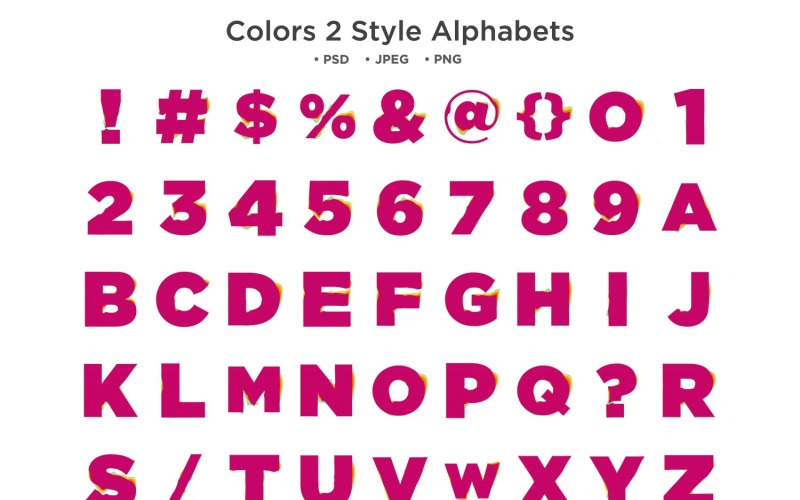 Kleuren 2 Stijl Alfabet, Abc Typografie