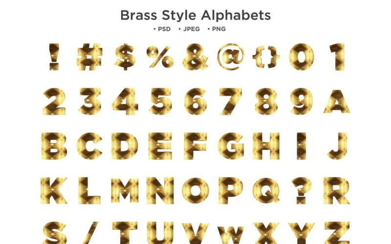 Mässingsstil Alfabet, Abc Typografi