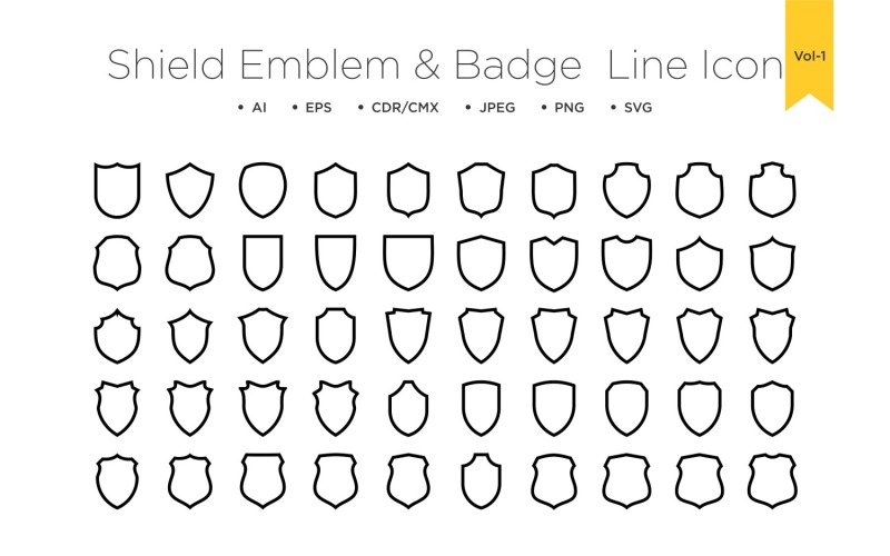 Schild Emblem & Abzeichen Logos - Linie -50 _Vol 1