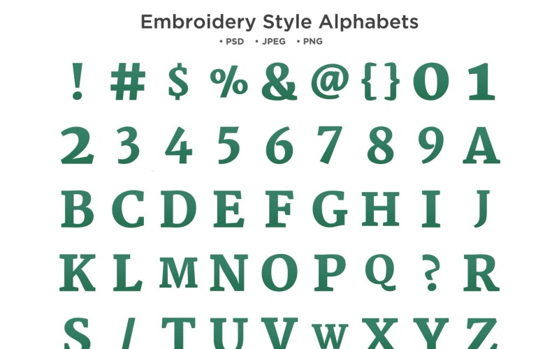 Stickerei-Stil-Alphabet, Abc-Typografie