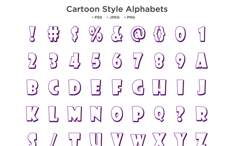 Tecknad stil alfabetet, Abc typografi