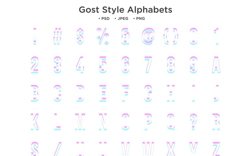 Alfabeto de estilo Gost, tipografia Abc