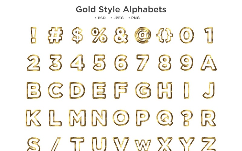 Alfabeto stile oro, tipografia Abc