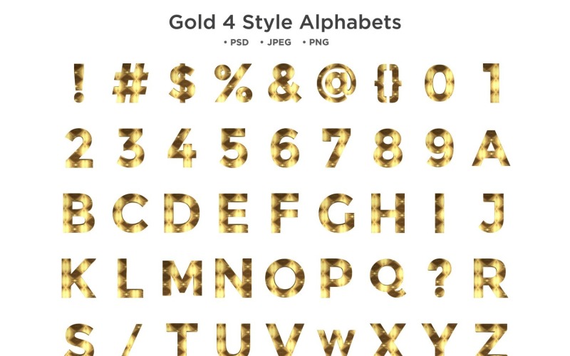 Alphabet de style or 4, typographie abc