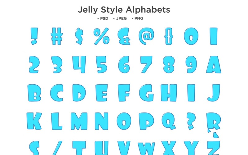 Alphabet im Gelee-Stil, Abc-Typografie