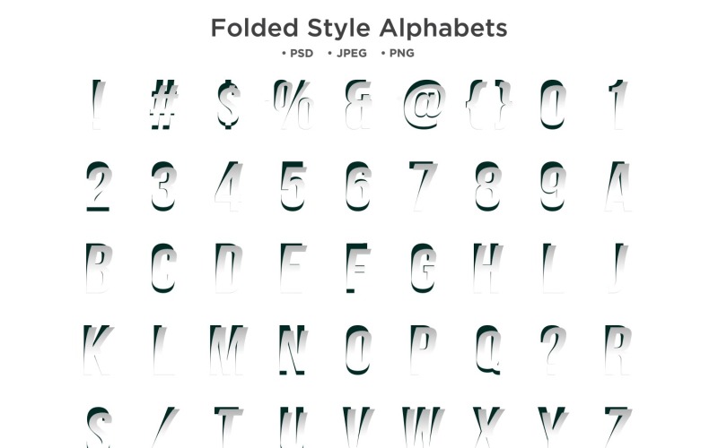 Folded Style Alfabet, Abc Typography