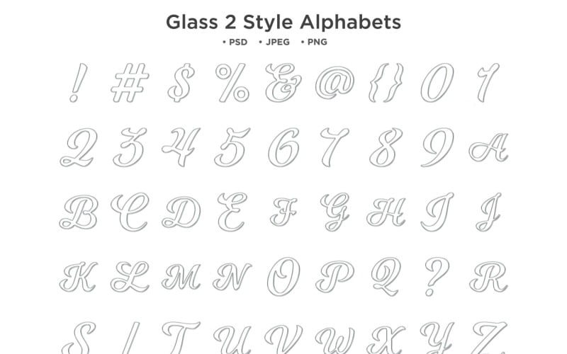 Glass 2 Style Alphabet, Abc Typography