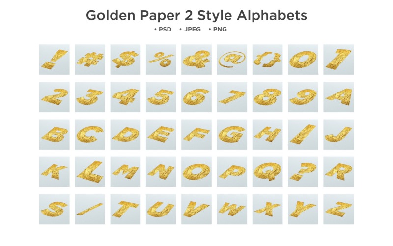Goldenes Papier 2 Stil Alphabet, Abc Typografie