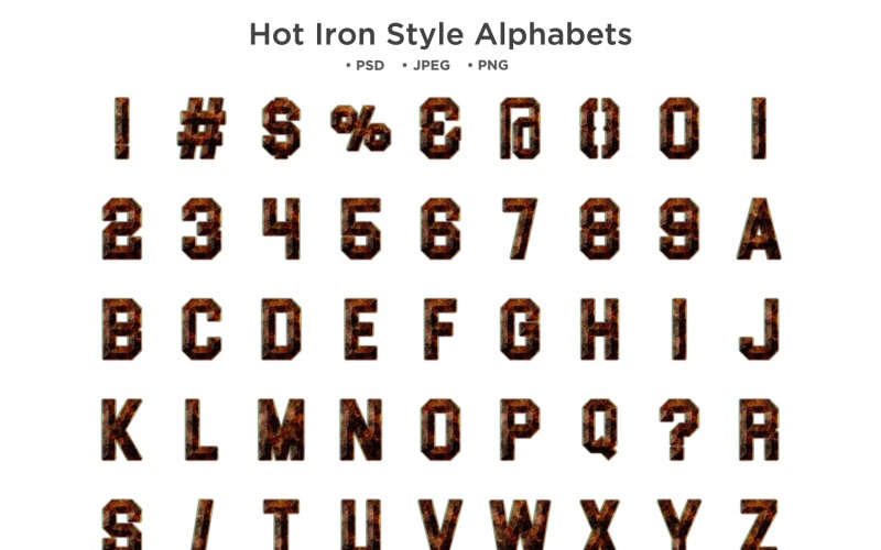 Hot Iron Style Alphabet, Abc Typography - TemplateMonster