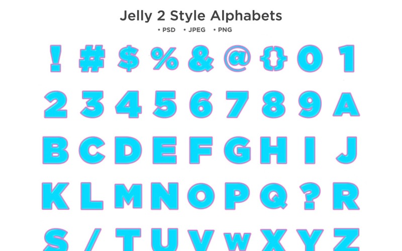 Jelly 2-Stil-Alphabet, Abc-Typografie