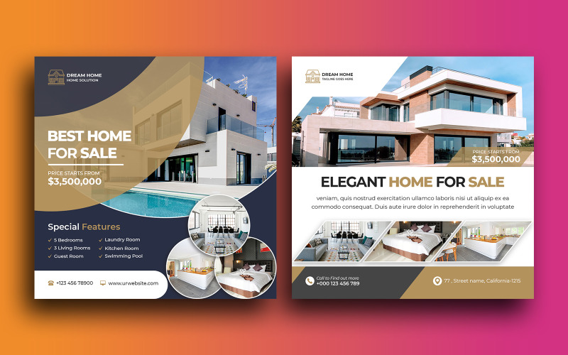 Modello di post Instagram immobiliare moderno