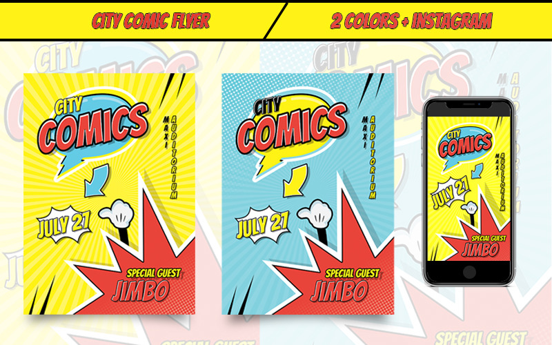 City Comic Flyer Template