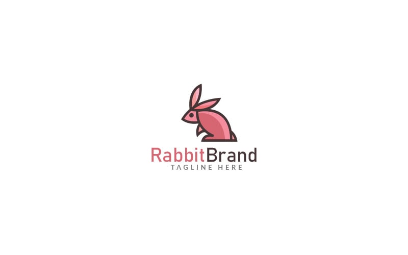 Modèle de conception de logo de marque de lapin