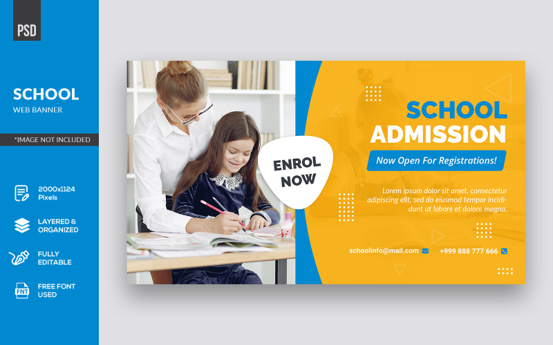 School Registration  Banner Corporate Identity Template