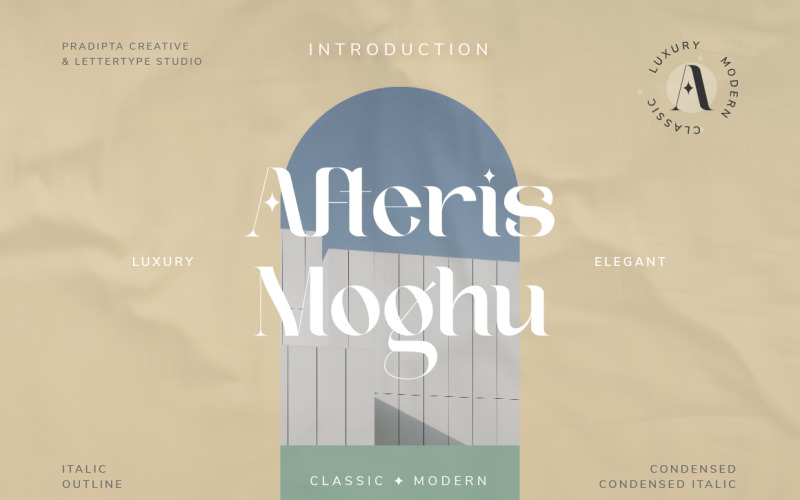 Afteris Moghu Modern Vintage-lettertype