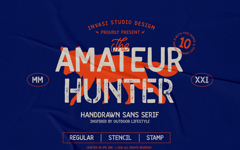 Amateur Hunter - Handgetekende Sans-lettertypen