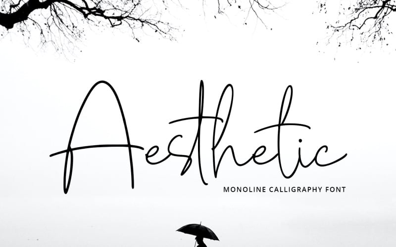 Ästhetisch - Monoline-Kalligraphie-Schriftart