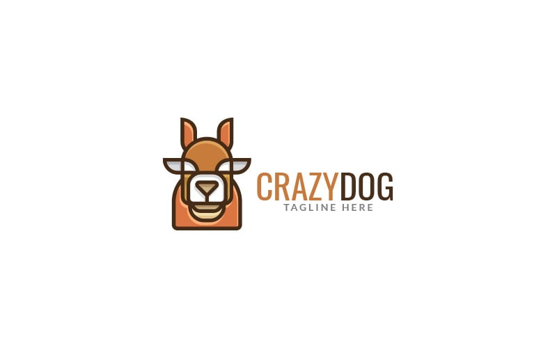 Design de modelo de logotipo de cachorro louco