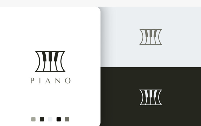 Enkel och modern pianomusikerlogo
