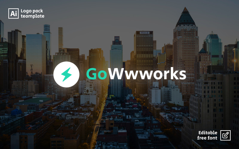 GoWwworks – 最低限度的职业介绍所标志模板