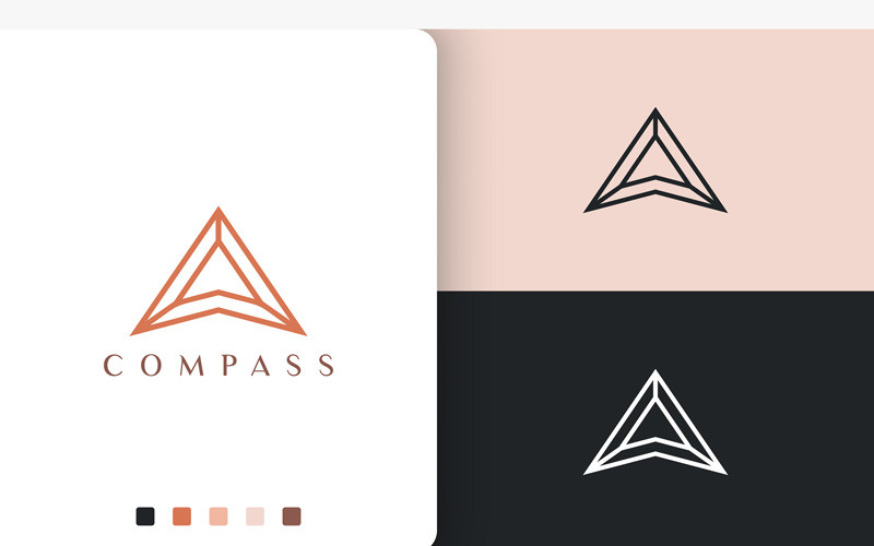 Kierunek lub kompas Logo Nowoczesny styl