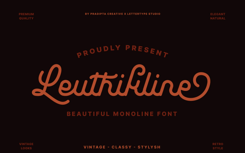 Leuthikline - 漂亮的 Monoline 字体